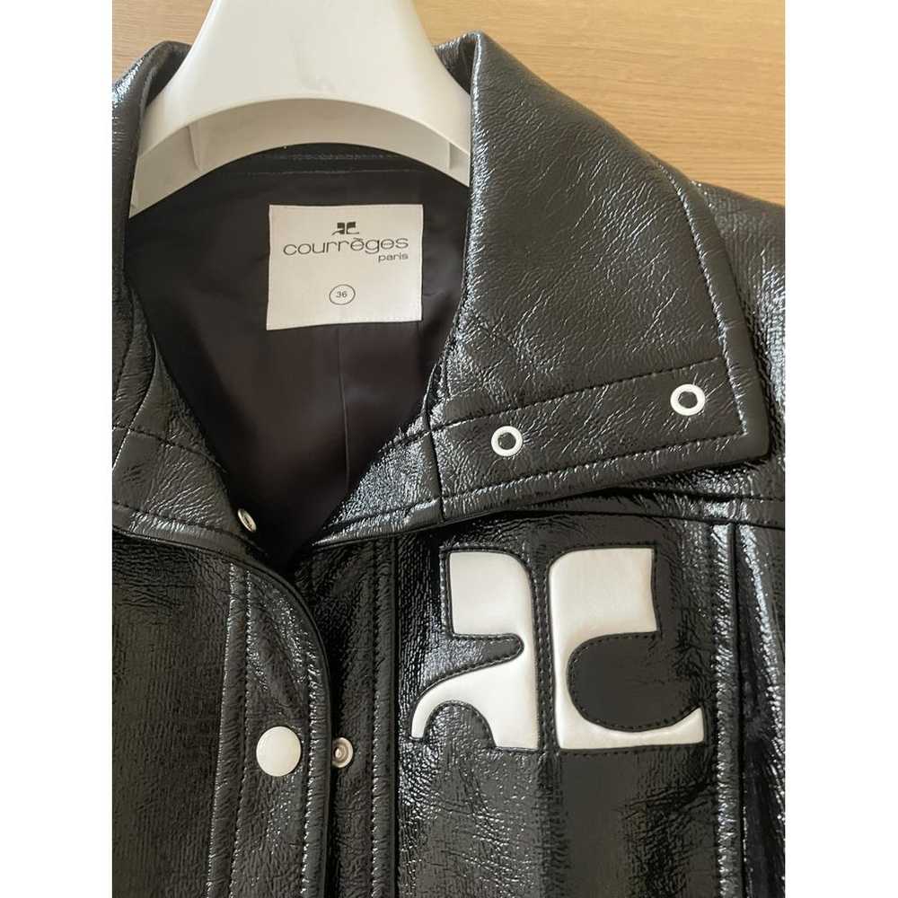 Courrèges Leather trench coat - image 2