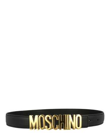 Moschino Womens Logo Lettering Leather Belt