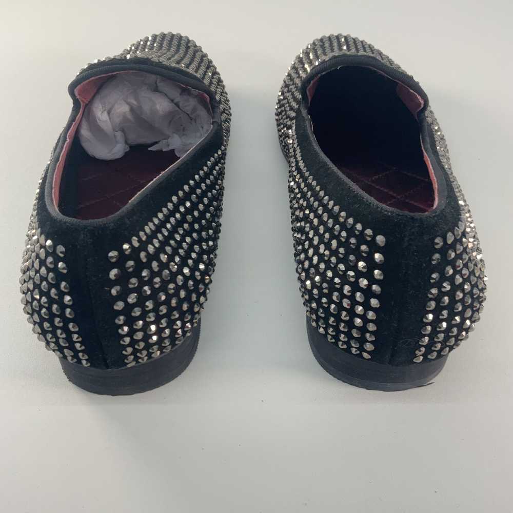 Steve Madden Black Silver Studded Leather Loafers… - image 3