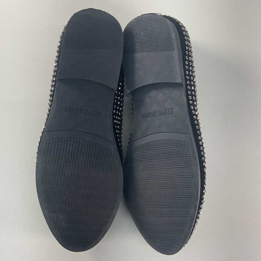 Steve Madden Black Silver Studded Leather Loafers… - image 4