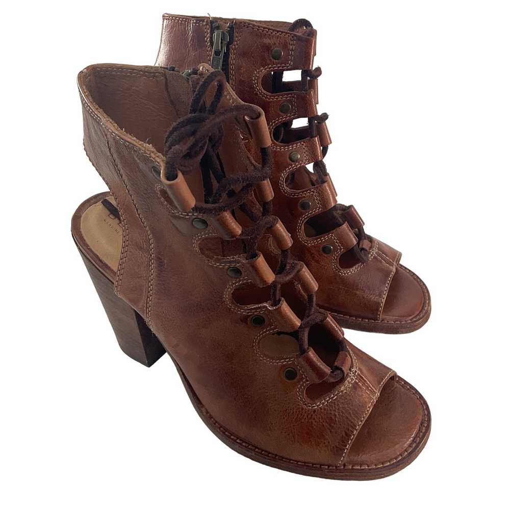 Bed Stu Brown Leather Gladiator Heels, Size 8, Pr… - image 1