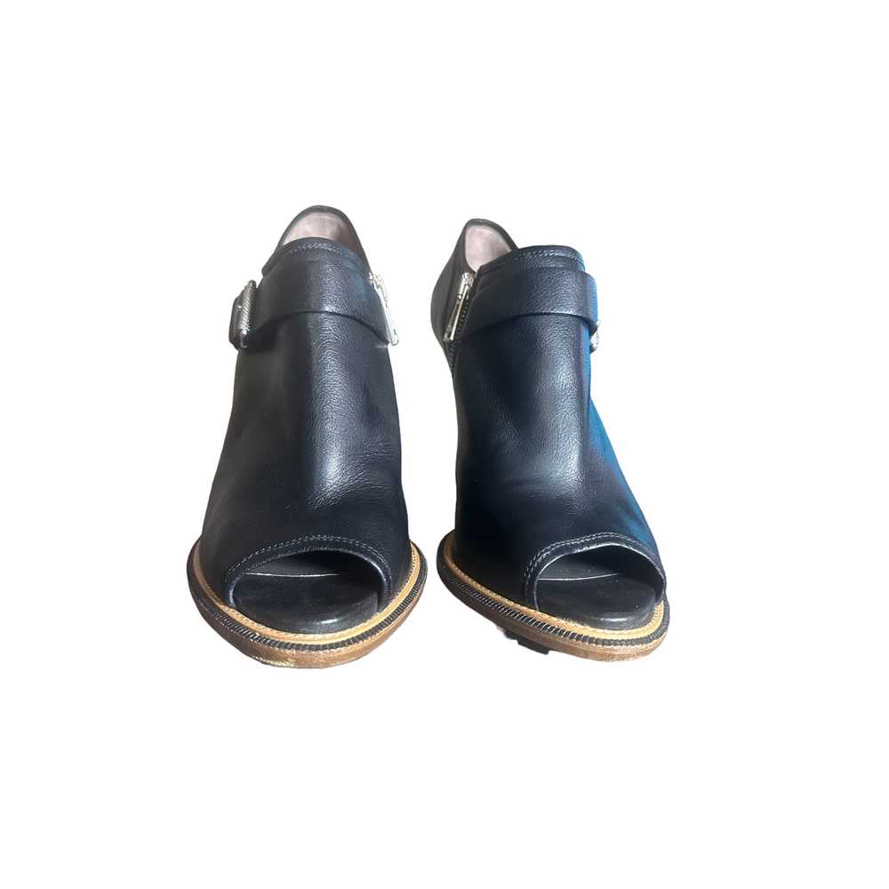 Belstaff Peep Toe Heels Black Leather 39 1/2 8 1/… - image 3