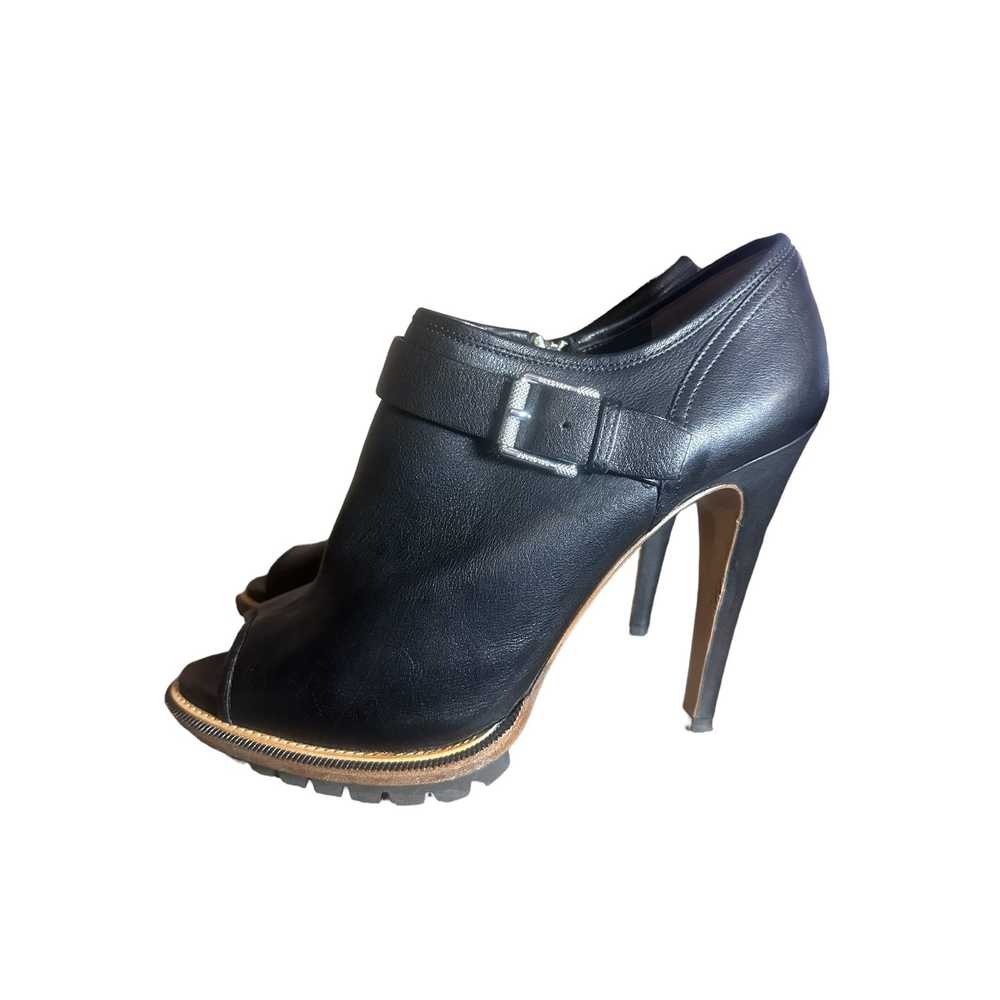 Belstaff Peep Toe Heels Black Leather 39 1/2 8 1/… - image 6