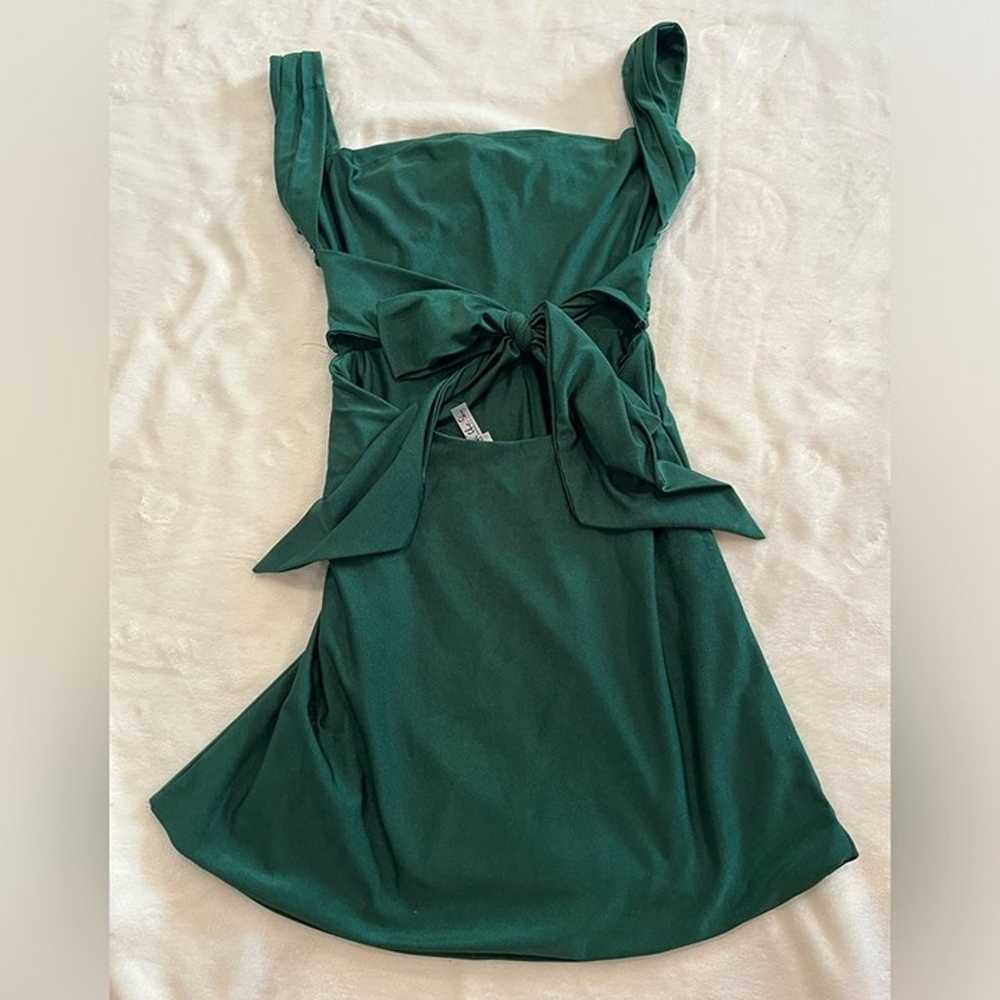 Lucy in the Sky Medina Ruched Green Mini Dress Sl… - image 3