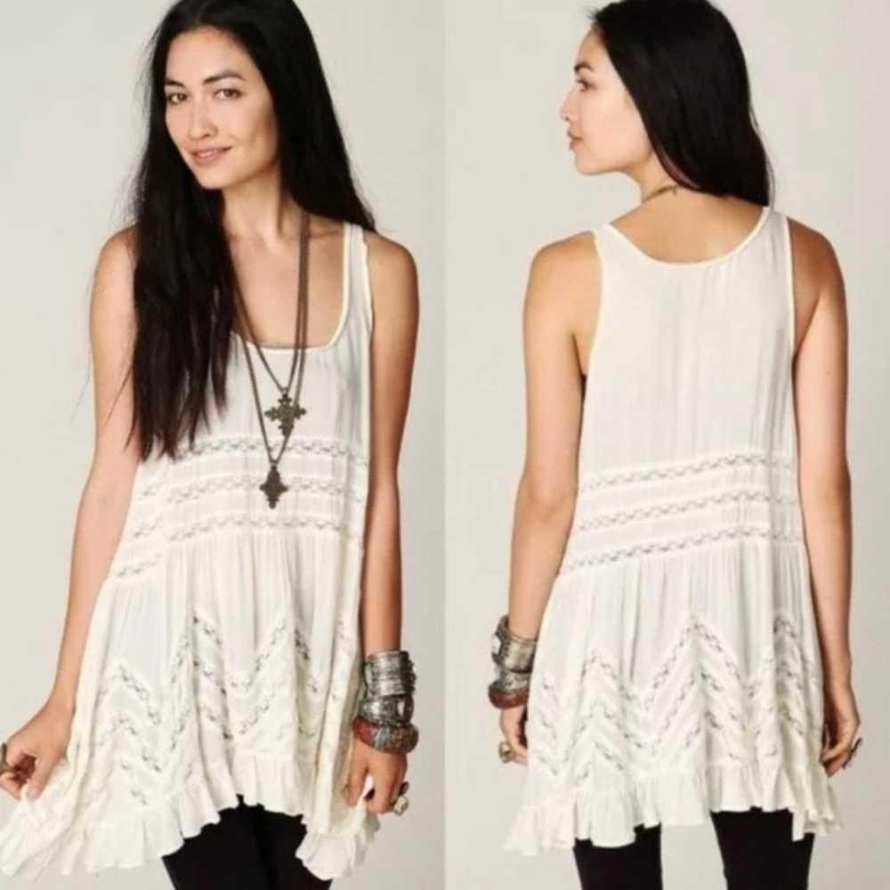 Intimately Free People VOILE and LACE Trapeze Sli… - image 3