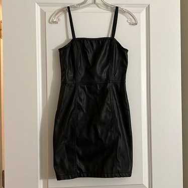 Divided Black Pleather Mini Dress
