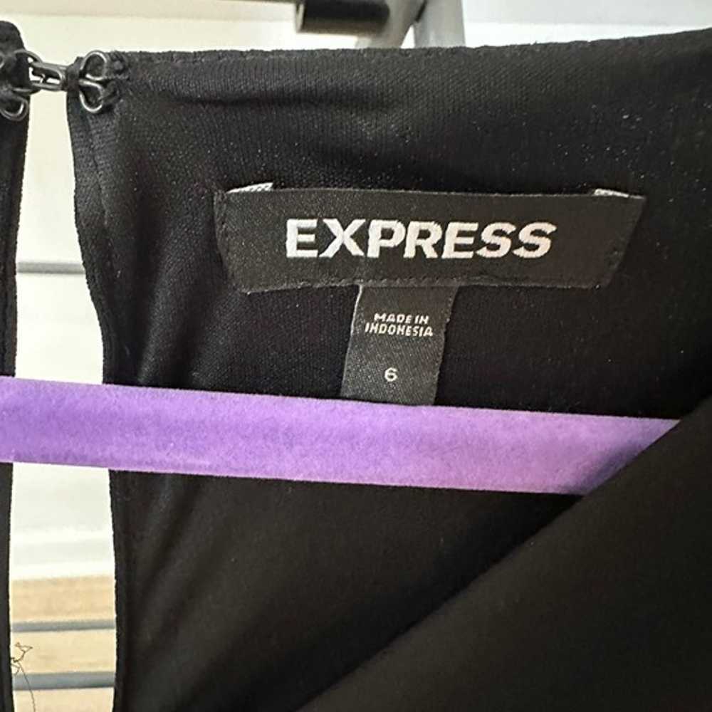Express Black Flutter Sleeve V-Neck Faux Wrap Dre… - image 3
