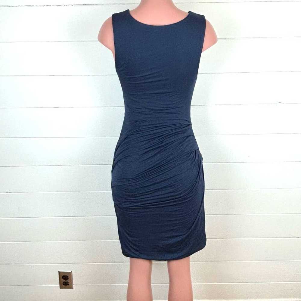 Anthropologie Deletta Navy Blue Ruched Knit Dress… - image 4