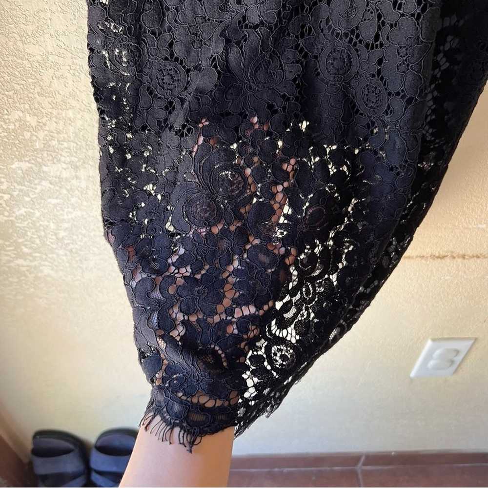 Express black piped lace sheath knee length dress… - image 8