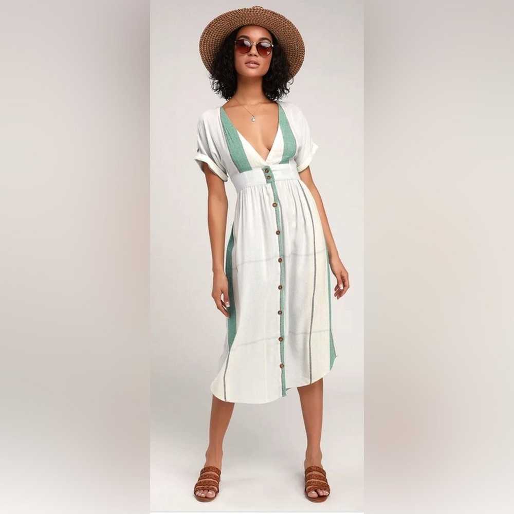 O'NEIL Reid Striped Woven Striped Midi Dress Size… - image 1
