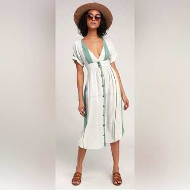 O'NEIL Reid Striped Woven Striped Midi Dress Size… - image 1