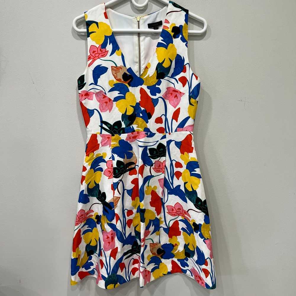 J Crew Floral A-Line Dress Women’s Size 4 - image 1