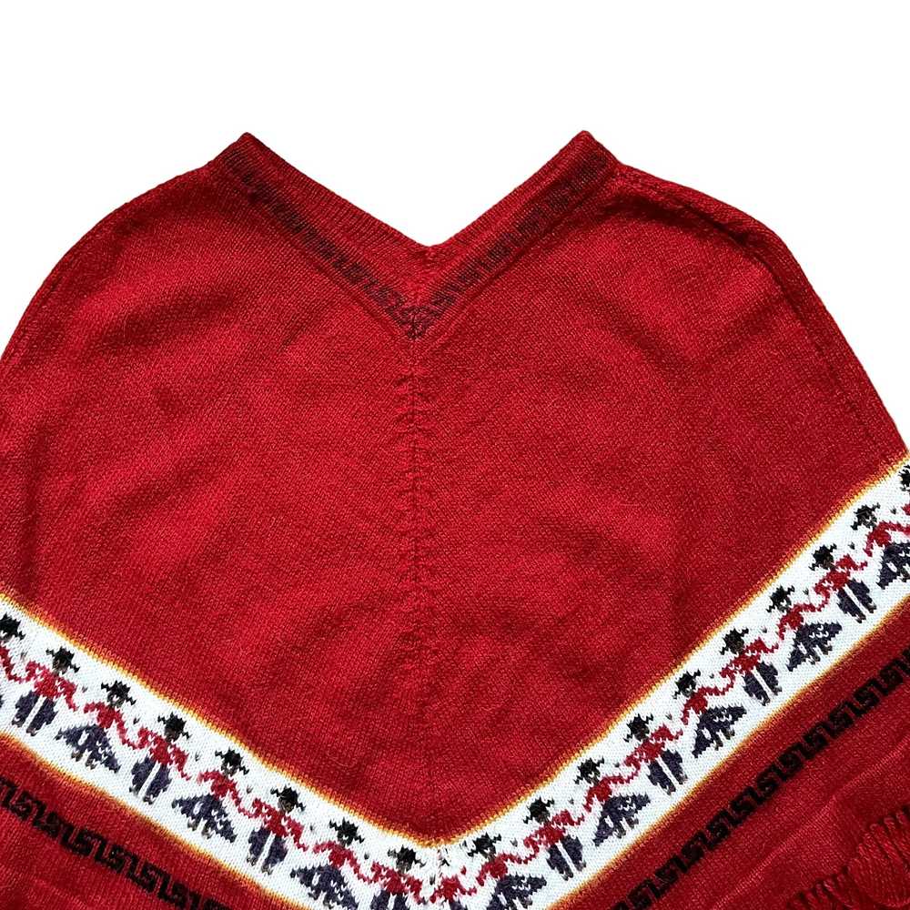 Bolivia Vintage Poncho Shawl 100% Alpaca Wool - image 2