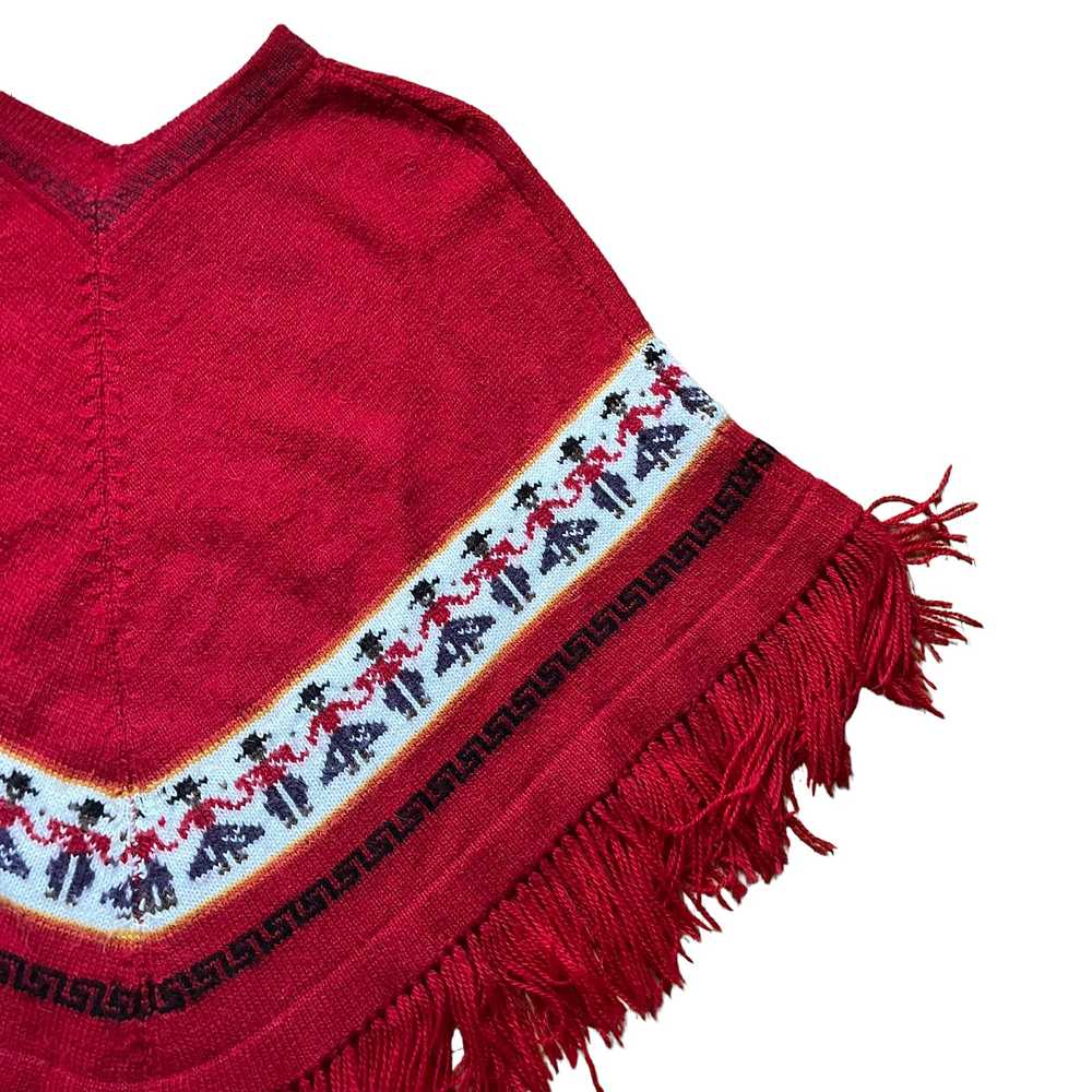 Bolivia Vintage Poncho Shawl 100% Alpaca Wool - image 3