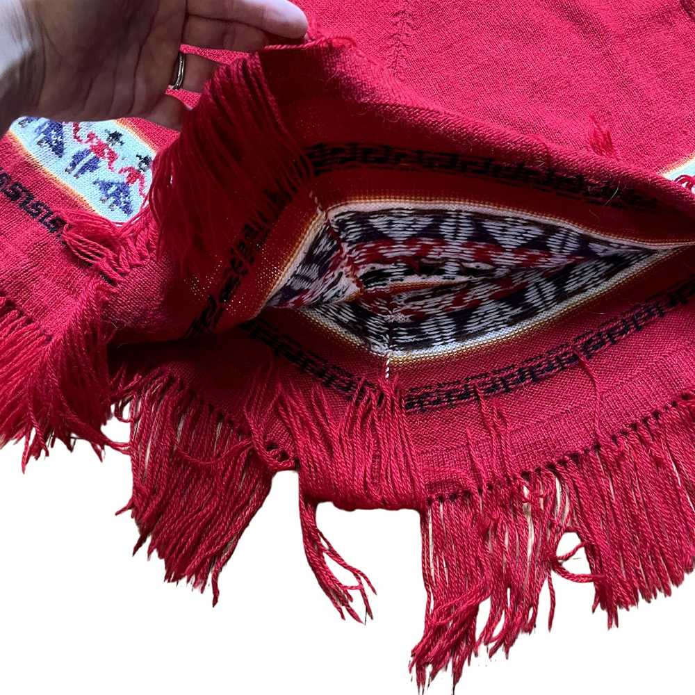 Bolivia Vintage Poncho Shawl 100% Alpaca Wool - image 6