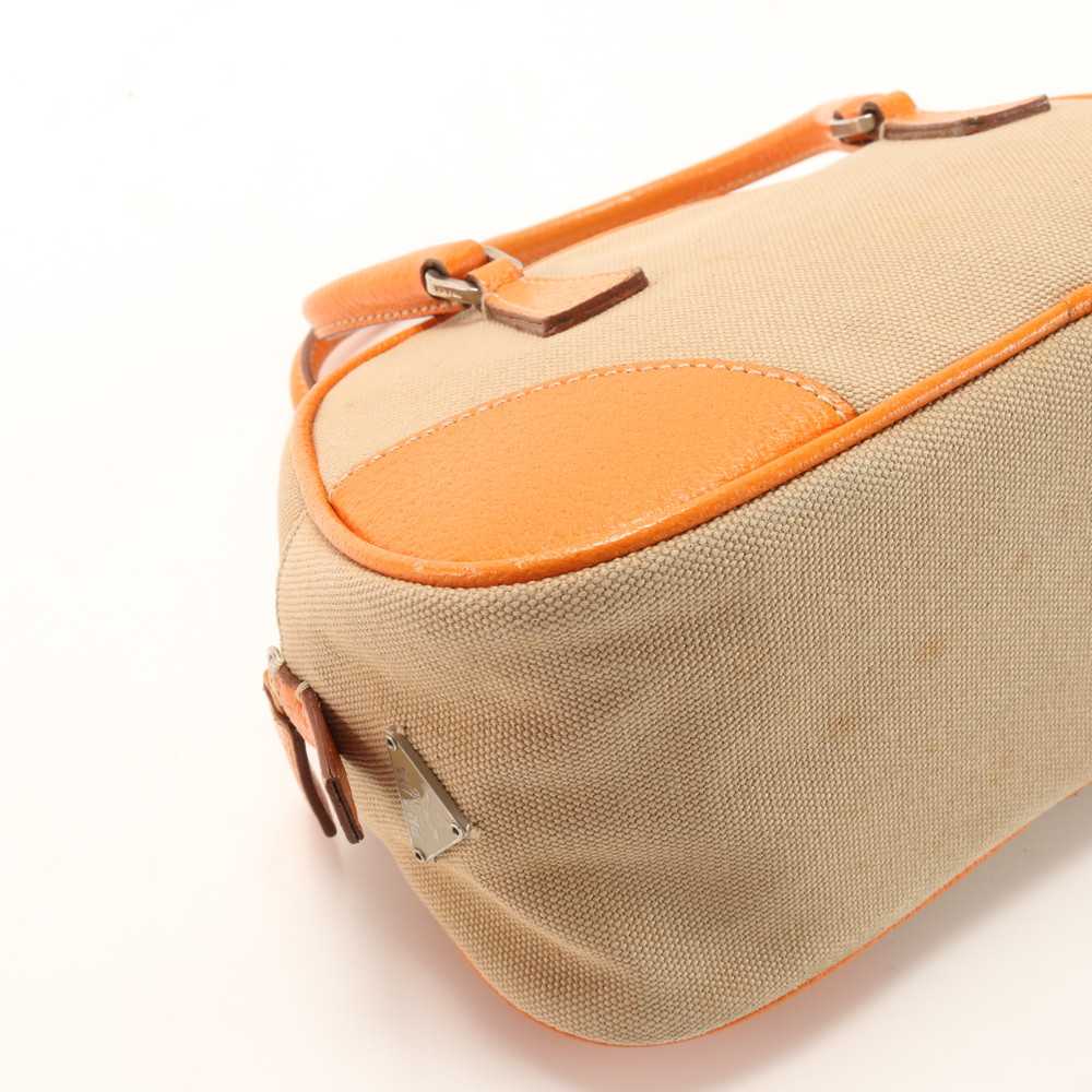 Beauty Prada Mini Handbag Orange Triangle Logo Le… - image 8