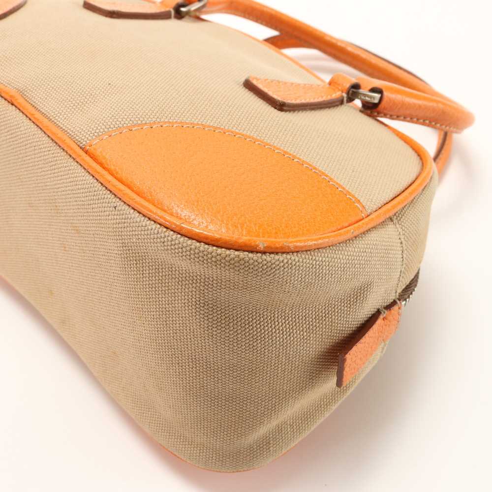 Beauty Prada Mini Handbag Orange Triangle Logo Le… - image 9
