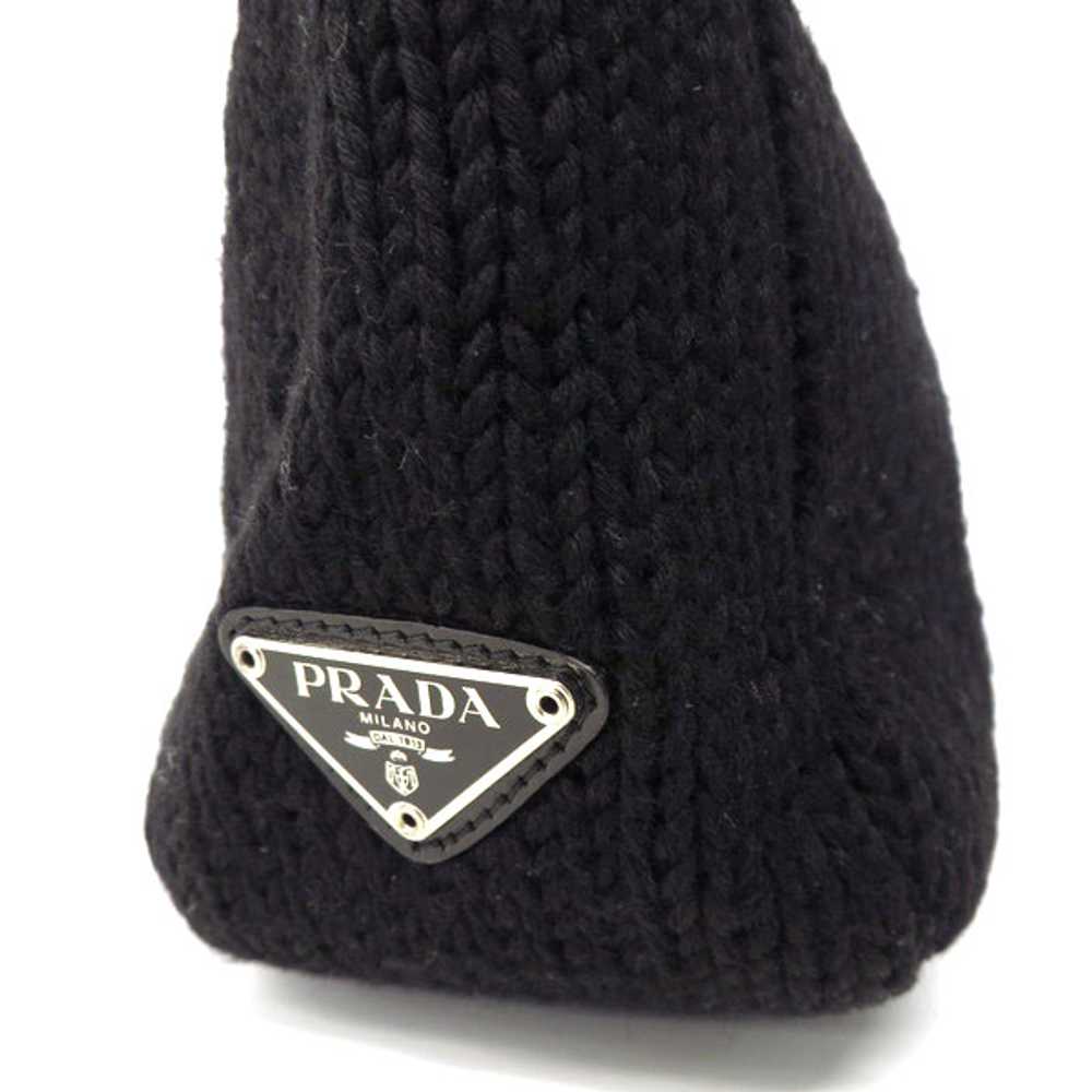 Beauty  PRADA Triangle Logo Plate Wool Knitted   … - image 5