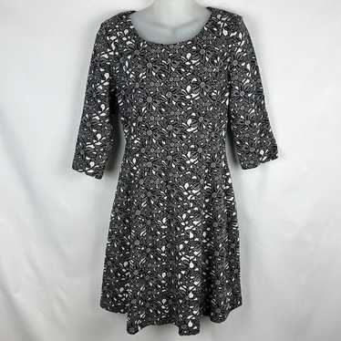 Taylor Dress Floral Black and White 3/4 Sleeve Si… - image 1