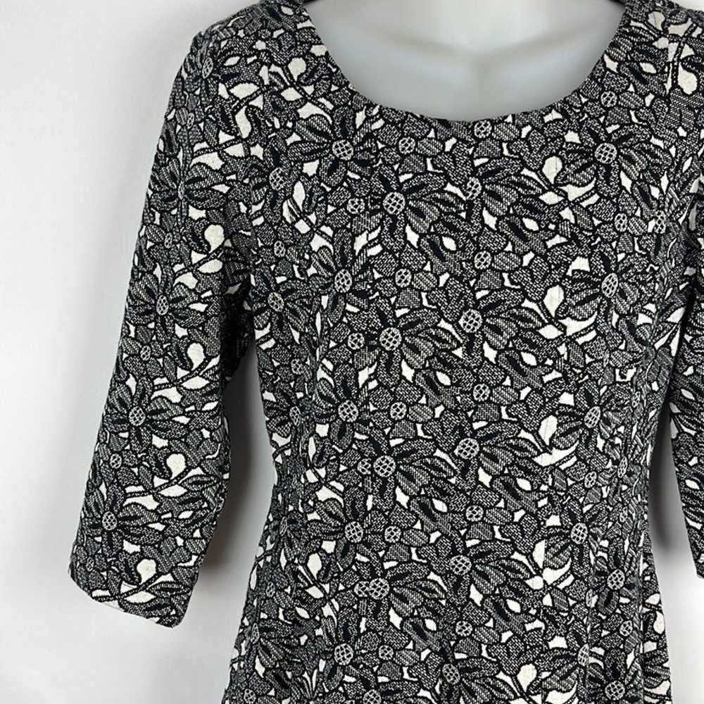 Taylor Dress Floral Black and White 3/4 Sleeve Si… - image 6