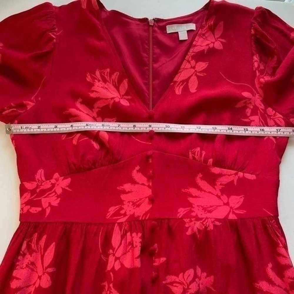 Chelsea28 Red Floral Button Front Dress size Medi… - image 10