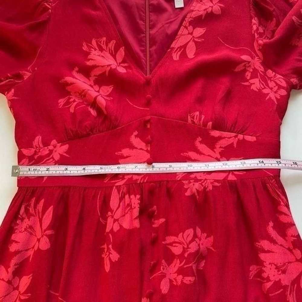 Chelsea28 Red Floral Button Front Dress size Medi… - image 11