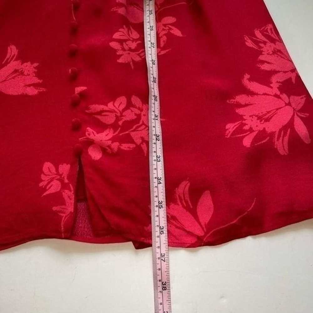 Chelsea28 Red Floral Button Front Dress size Medi… - image 12