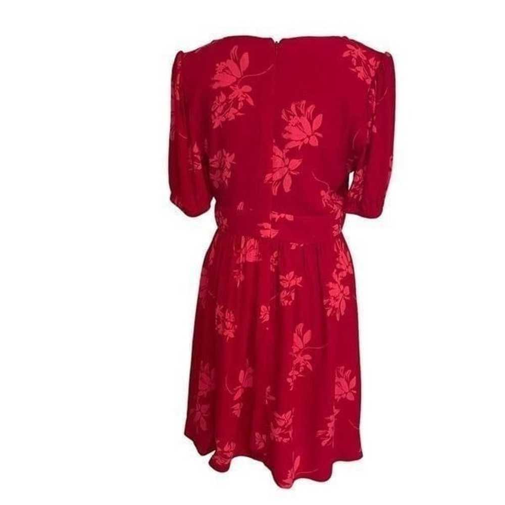 Chelsea28 Red Floral Button Front Dress size Medi… - image 2