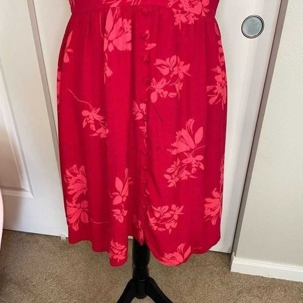 Chelsea28 Red Floral Button Front Dress size Medi… - image 6