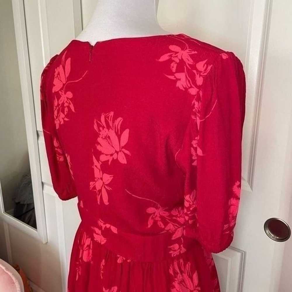 Chelsea28 Red Floral Button Front Dress size Medi… - image 7