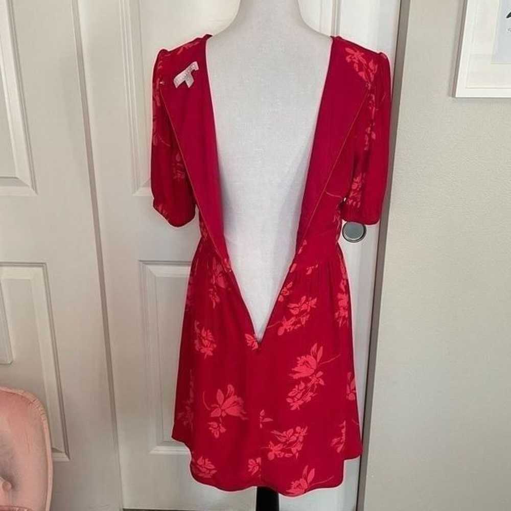 Chelsea28 Red Floral Button Front Dress size Medi… - image 9