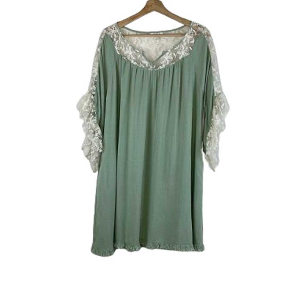 UMGEE Ruffle Lace Dress Mint Green Size M - image 1