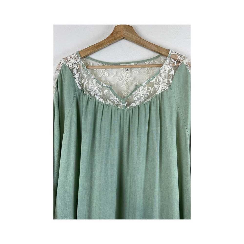 UMGEE Ruffle Lace Dress Mint Green Size M - image 2
