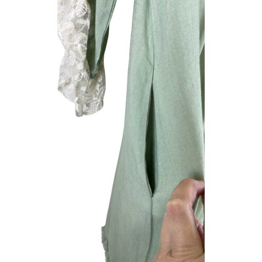 UMGEE Ruffle Lace Dress Mint Green Size M - image 5