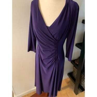 Evan picone purple dress stretchy size 8 - image 1