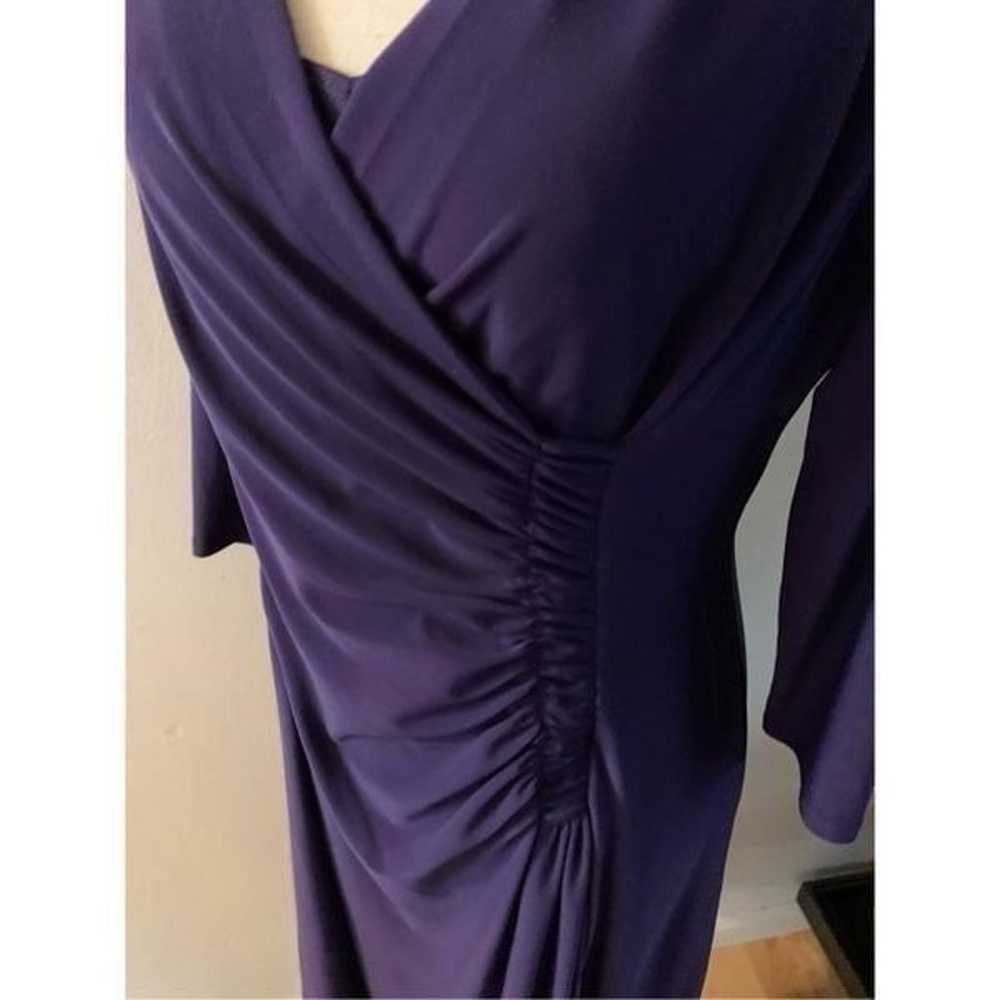 Evan picone purple dress stretchy size 8 - image 2