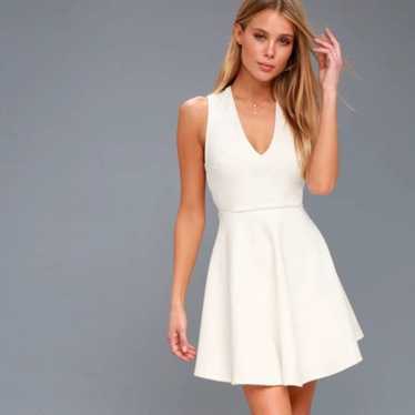 Lulus Going Steady White Backless Skater Dress Lo… - image 1