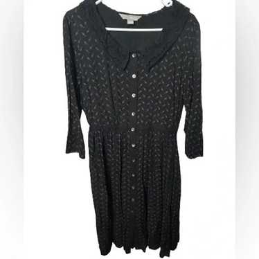 April Cornell button front dress crochet lace nec… - image 1