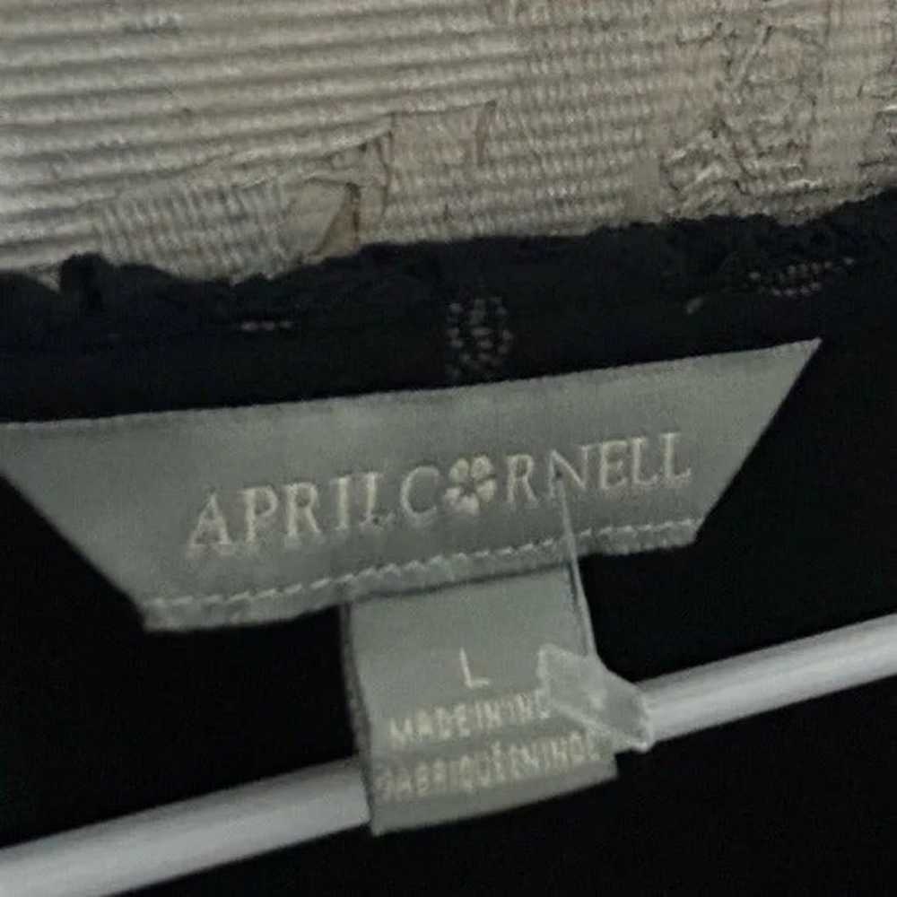 April Cornell button front dress crochet lace nec… - image 2