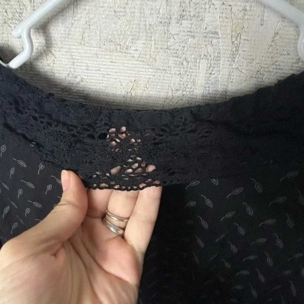 April Cornell button front dress crochet lace nec… - image 5