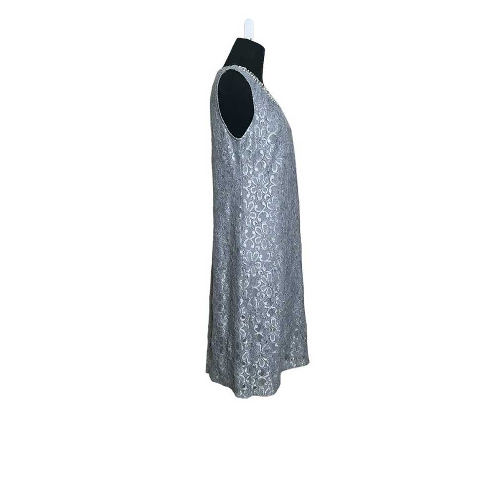 R&M Richard’s gray silver lined lace embellished … - image 10