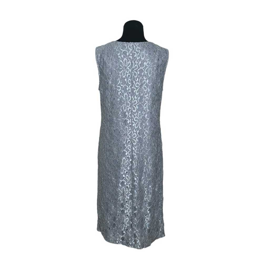R&M Richard’s gray silver lined lace embellished … - image 11