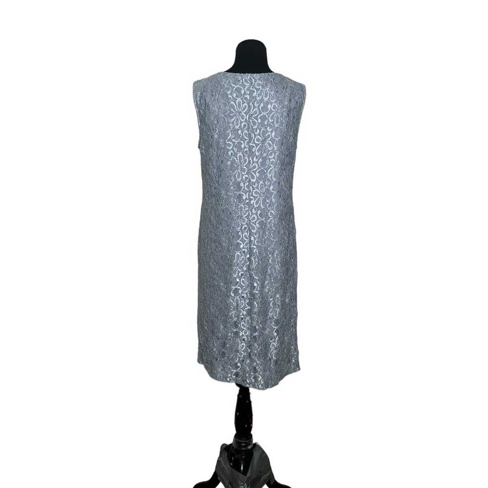 R&M Richard’s gray silver lined lace embellished … - image 2