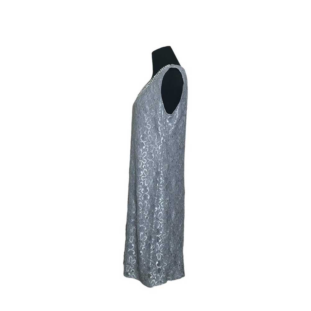 R&M Richard’s gray silver lined lace embellished … - image 8
