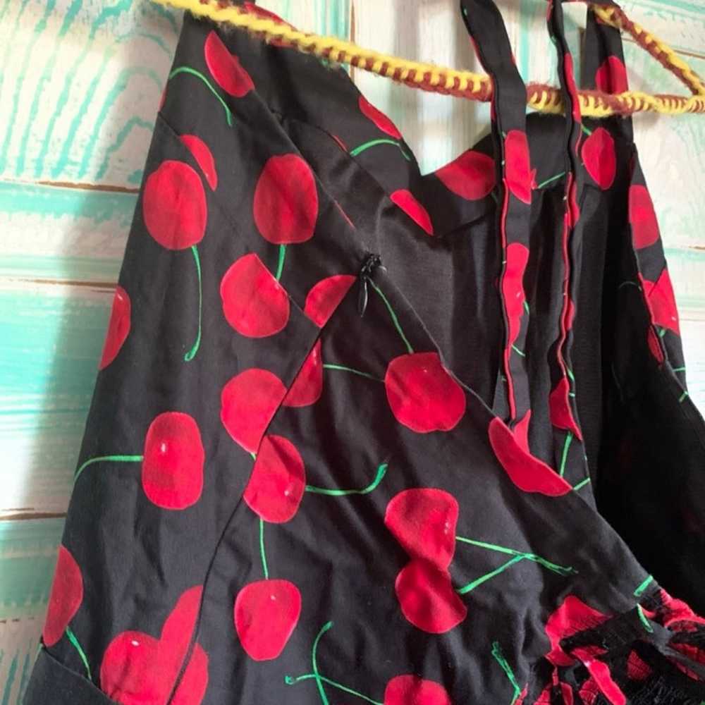 Topdress Black Retro Cherry Rockabilly Dress - image 10