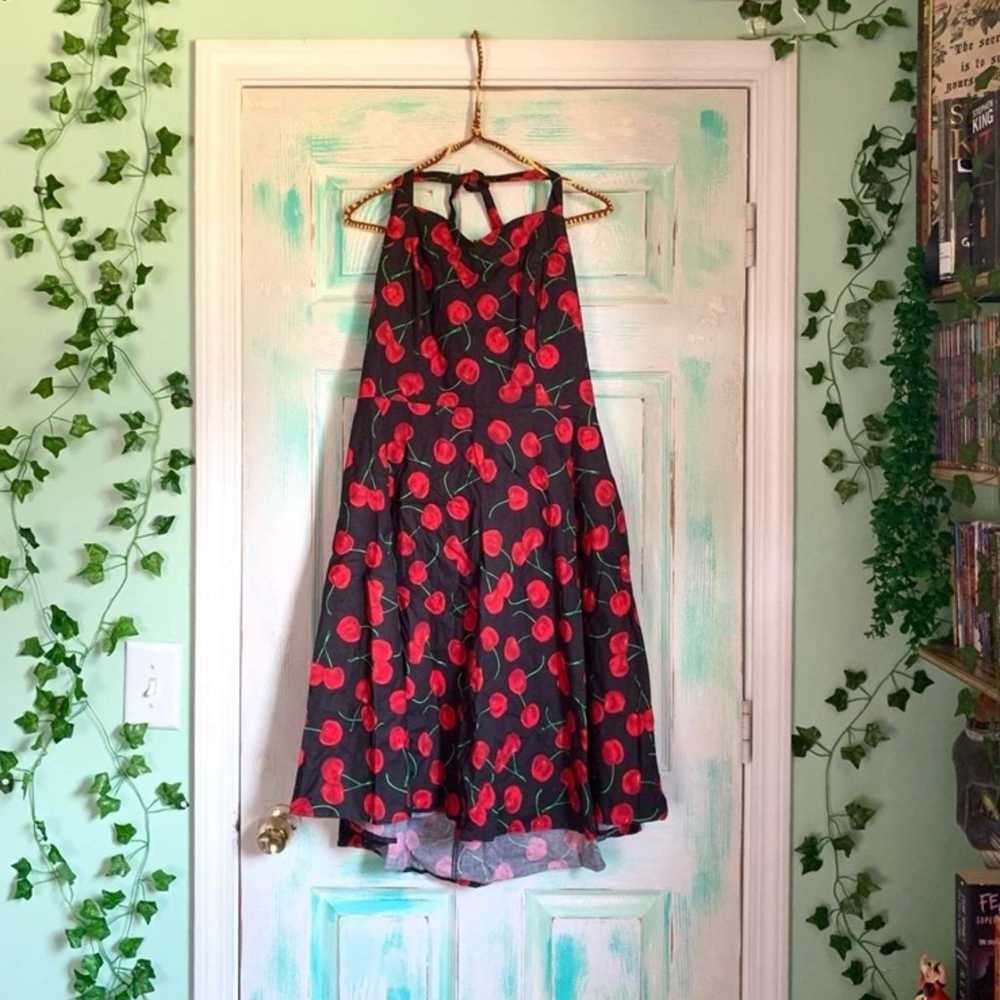 Topdress Black Retro Cherry Rockabilly Dress - image 5