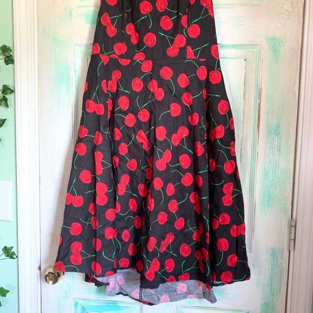 Topdress Black Retro Cherry Rockabilly Dress - image 7