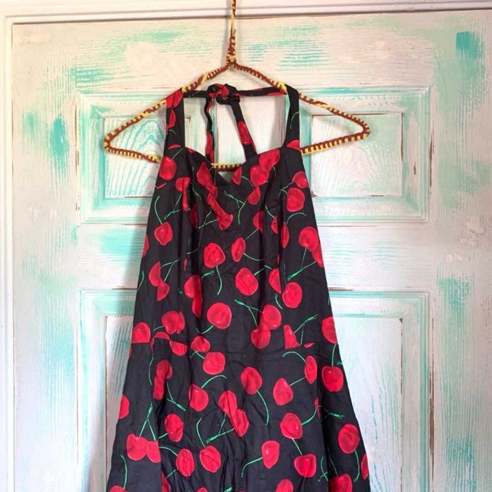 Topdress Black Retro Cherry Rockabilly Dress - image 8
