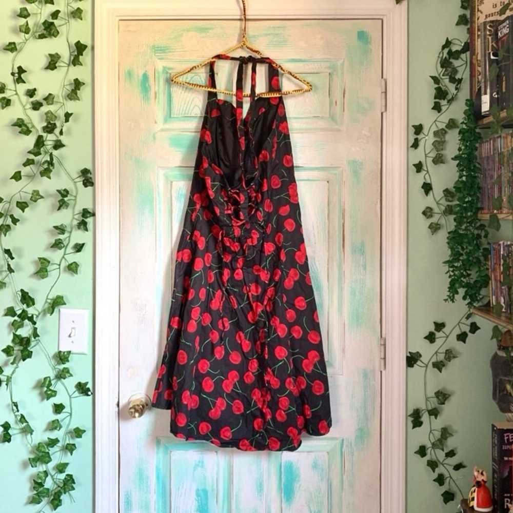 Topdress Black Retro Cherry Rockabilly Dress - image 9
