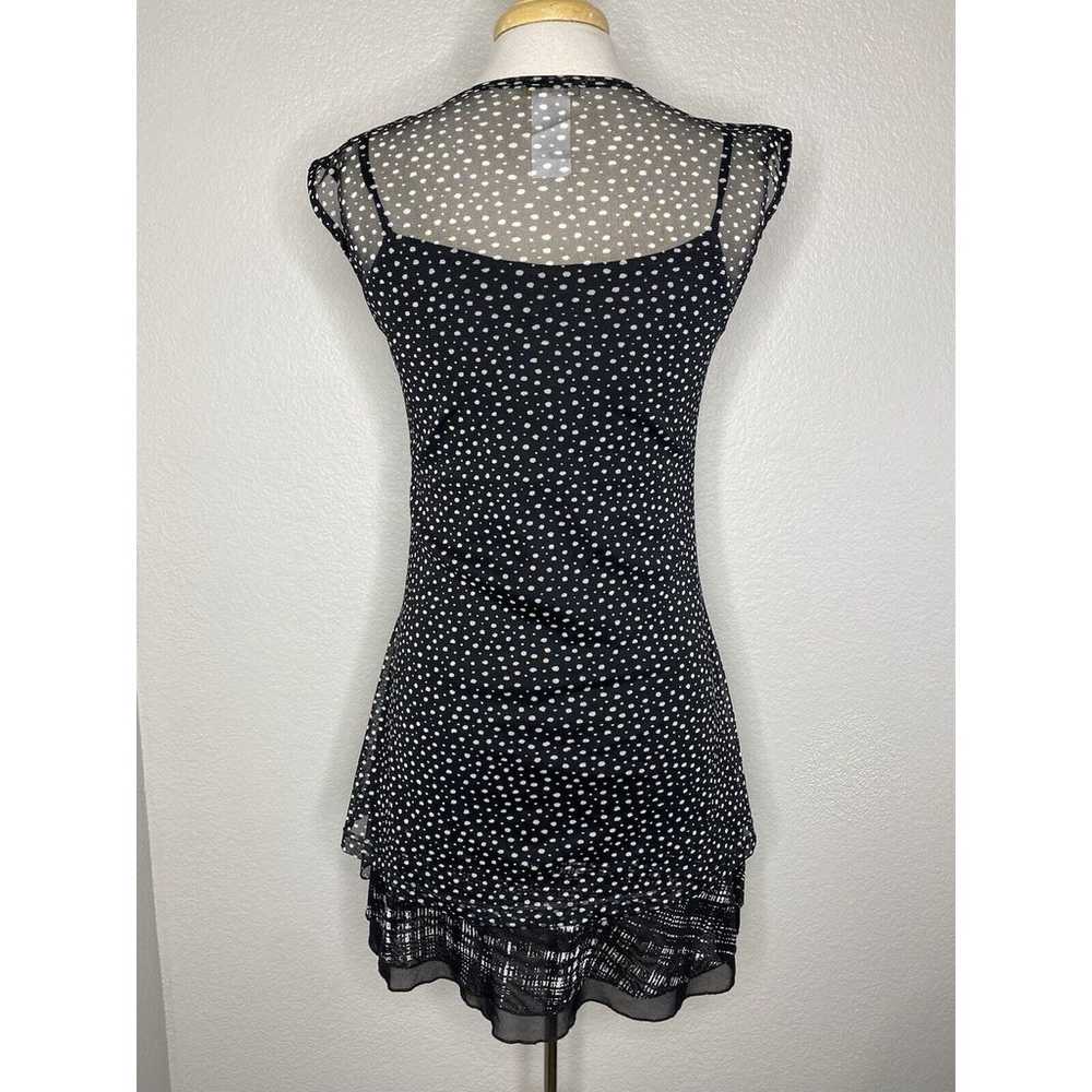 DOLCEZZA Black Polka Dot Layered Tunic Slip Dress… - image 2